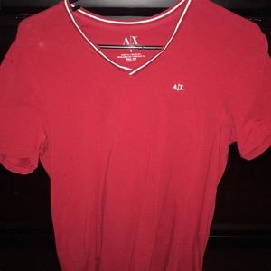 Armani Exchange red v neck size small